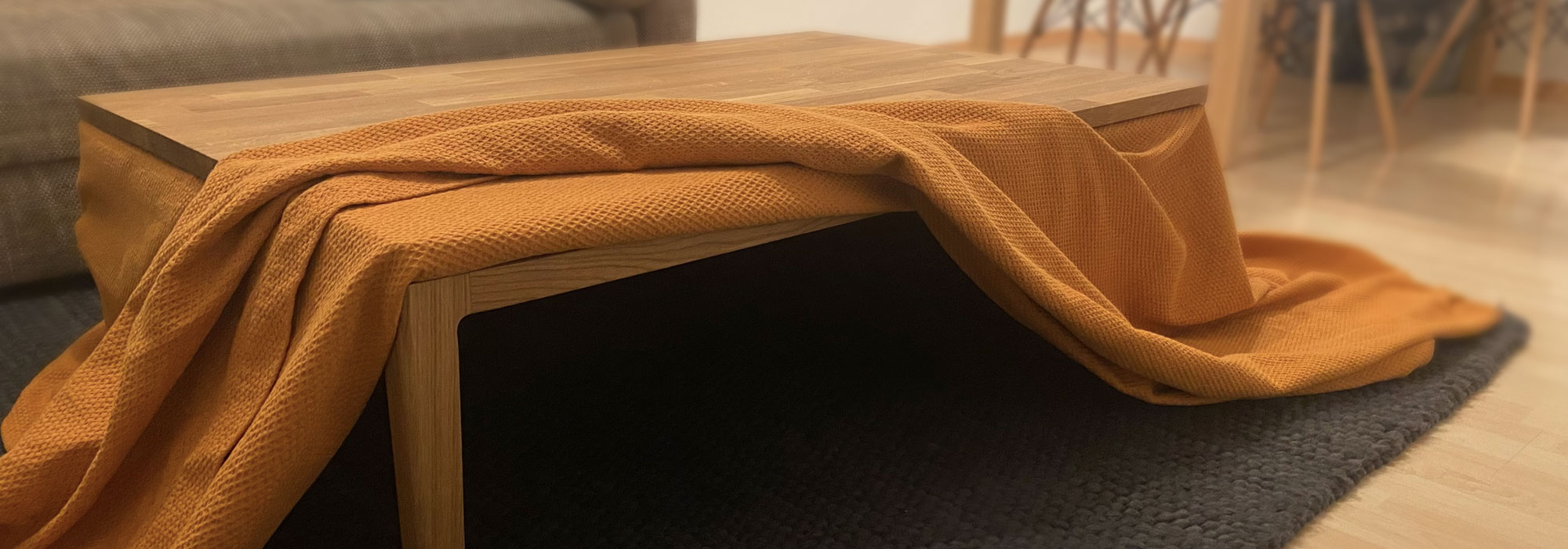 Kotatsu in use
